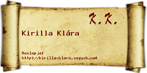 Kirilla Klára névjegykártya
